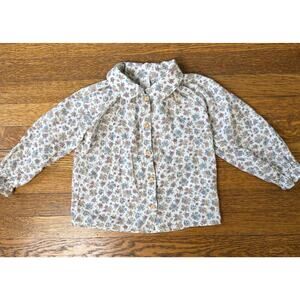 H&M Girls' Floral Collared Blouse Size 2